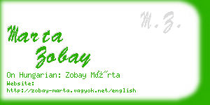 marta zobay business card